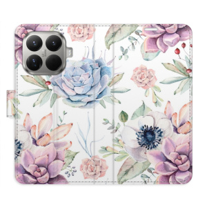 Flip pouzdro iSaprio - Xiaomi 15T Pro - Succulents Pattern s kapsičkami na karty