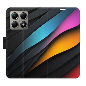 Flip pouzdro iSaprio - Xiaomi 14T Pro - Color Waves s kapsičkami na karty