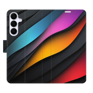 Flip pouzdro iSaprio - Samsung Galaxy S25 FE - Color Waves s kapsičkami na karty