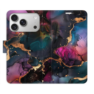 Flip pouzdro iSaprio - Apple iPhone 17 Pro - Dark Marble s kapsičkami na karty
