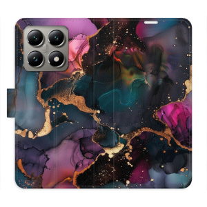 Flip pouzdro iSaprio - Xiaomi 14T Pro - Dark Marble s kapsičkami na karty