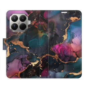 Flip pouzdro iSaprio - Xiaomi 15T Pro - Dark Marble s kapsičkami na karty
