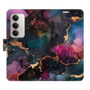 Flip pouzdro iSaprio - Xiaomi Redmi 15 - Dark Marble s kapsičkami na karty