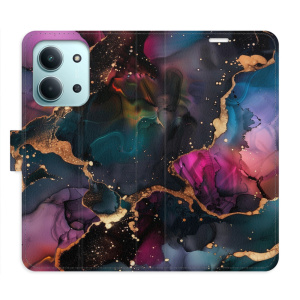 Flip pouzdro iSaprio - Xiaomi Redmi 15C - Dark Marble s kapsičkami na karty