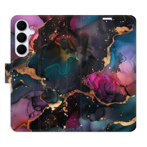 Flip pouzdro iSaprio - Samsung Galaxy S25 FE - Dark Marble s kapsičkami na karty