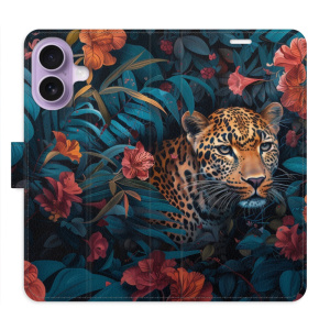 Flip pouzdro iSaprio - Apple iPhone 17 - Flower Jaguar 02 s kapsičkami na karty