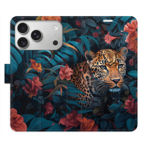 Flip pouzdro iSaprio - Apple iPhone 17 Pro - Flower Jaguar 02 s kapsičkami na karty