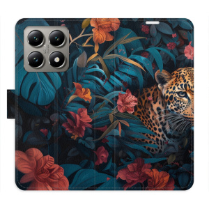 Flip pouzdro iSaprio - Xiaomi 14T Pro - Flower Jaguar 02 s kapsičkami na karty