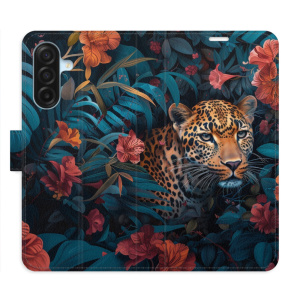 Flip pouzdro iSaprio - Samsung Galaxy A17 / A17 5G - Flower Jaguar 02 s kapsičkami na karty