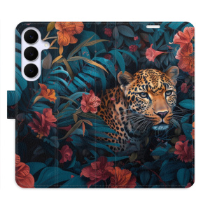 Flip pouzdro iSaprio - Samsung Galaxy S25 FE - Flower Jaguar 02 s kapsičkami na karty