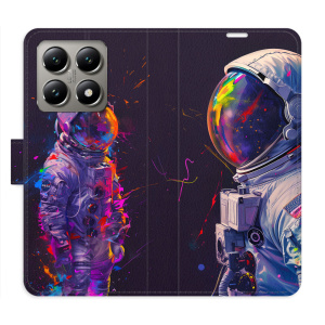 Flip pouzdro iSaprio - Xiaomi 14T - Neon Astronaut 02 s kapsičkami na karty
