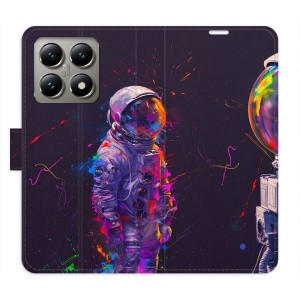 Flip pouzdro iSaprio - Xiaomi 14T Pro - Neon Astronaut 02 s kapsičkami na karty