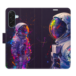 Flip pouzdro iSaprio - Samsung Galaxy A17 / A17 5G - Neon Astronaut 02 s kapsičkami na karty