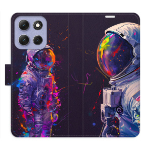 Flip pouzdro iSaprio - Motorola Moto G86 5G - Neon Astronaut 02 s kapsičkami na karty