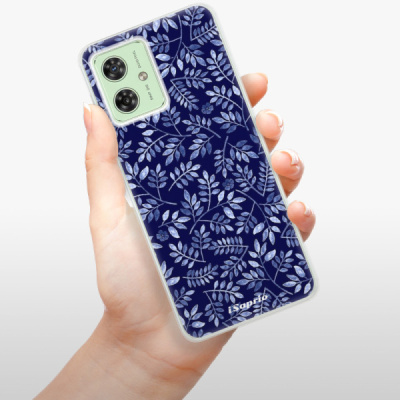 Silikonový obal iSaprio - Motorola Moto G54 5G - Blue Leaves 05