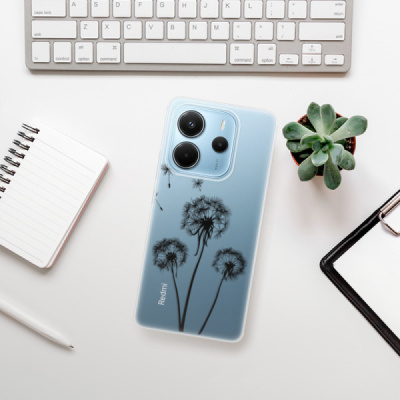 Silikonový obal iSaprio - Xiaomi Redmi Note 14 4G - Three Dandelions - black