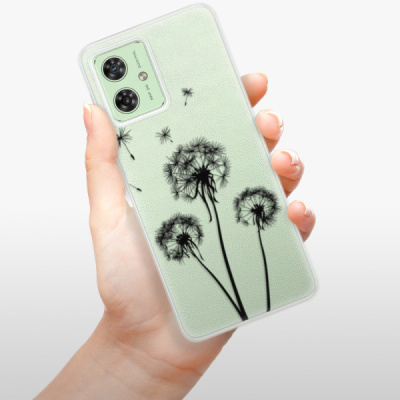 Silikonový obal iSaprio - Motorola Moto G54 5G - Three Dandelions - black