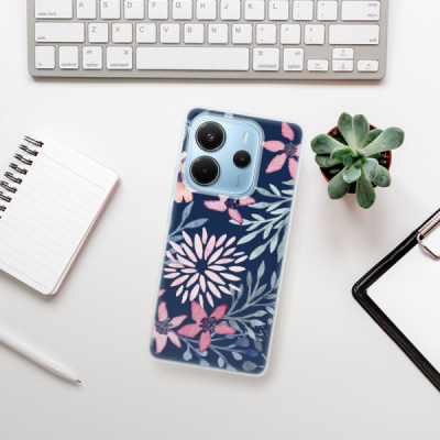 Silikonový obal iSaprio - Xiaomi Redmi Note 14 4G - Leaves on Blue