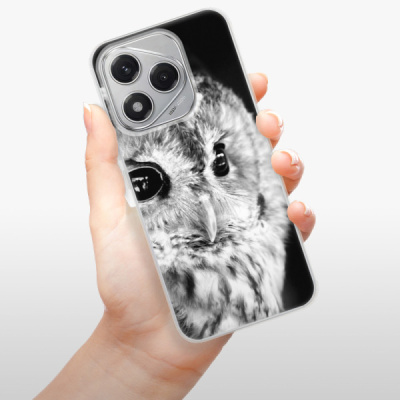 Silikonový obal iSaprio - Honor 400 Lite - BW Owl