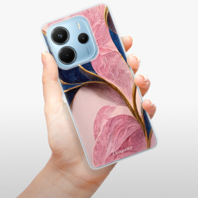 Silikonový obal iSaprio - Xiaomi Redmi Note 14 4G - Pink Blue Leaves
