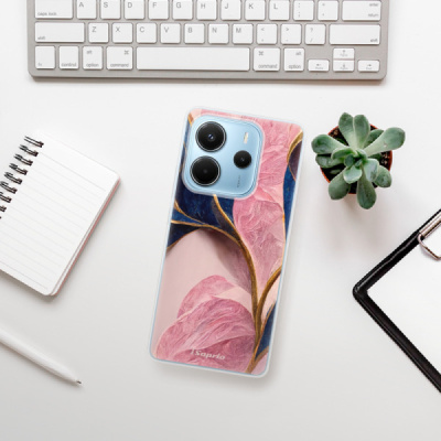 Silikonový obal iSaprio - Xiaomi Redmi Note 14 4G - Pink Blue Leaves