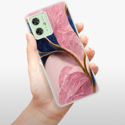 Silikonový obal iSaprio - Motorola Moto G54 5G - Pink Blue Leaves