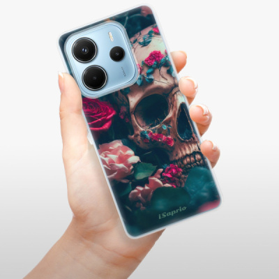 Silikonový obal iSaprio - Xiaomi Redmi Note 14 4G - Skull in Roses