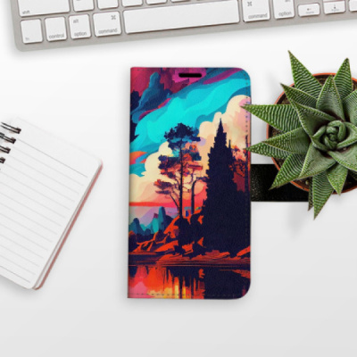 Flip pouzdro iSaprio na mobil Honor 400 Lite - Colorful Mountains 02 s kapsičkami na karty