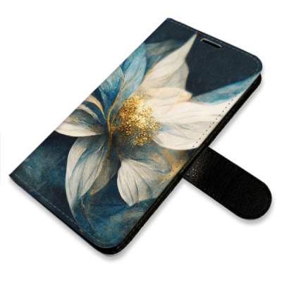 Flip pouzdro iSaprio na mobil Xiaomi Redmi 14C / Poco C75 - Gold Flowers s kapsičkami na karty