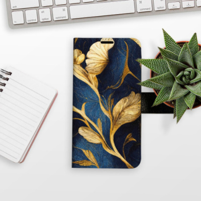 Flip pouzdro iSaprio na mobil Xiaomi Redmi 14C / Poco C75 - GoldBlue s kapsičkami na karty