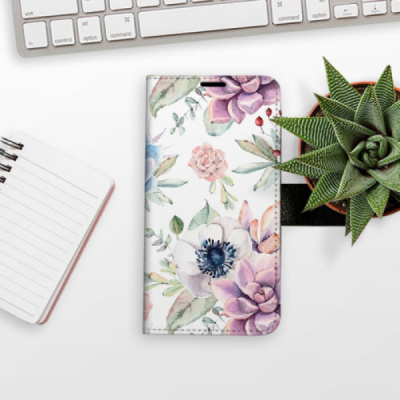 Flip pouzdro iSaprio na mobil Honor 400 Lite - Succulents Pattern s kapsičkami na karty