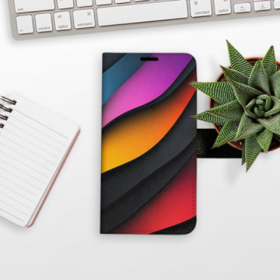 Flip pouzdro iSaprio na mobil Xiaomi Redmi Note 14 4G - Color Waves s kapsičkami na karty