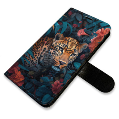 Flip pouzdro iSaprio na mobil Motorola Moto G54 5G - Flower Jaguar 02 s kapsičkami na karty