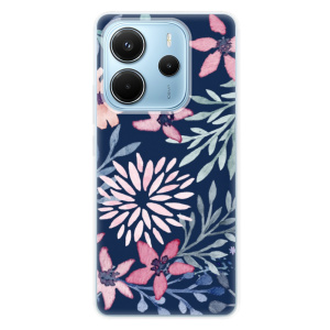 Silikonový obal iSaprio - Xiaomi Redmi Note 14 4G - Leaves on Blue