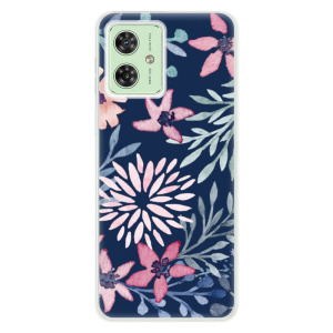 Silikonový obal iSaprio - Motorola Moto G54 5G - Leaves on Blue