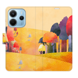 Flip pouzdro iSaprio na mobil Xiaomi Redmi Note 14 4G - Autumn Forest s kapsičkami na karty