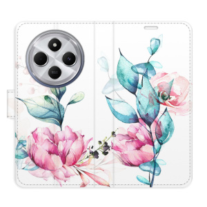 Flip pouzdro iSaprio na mobil Xiaomi Redmi 14C / Poco C75 - Beautiful Flower s kapsičkami na karty