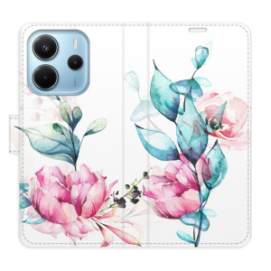 Flip pouzdro iSaprio na mobil Xiaomi Redmi Note 14 4G - Beautiful Flower s kapsičkami na karty