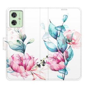 Flip pouzdro iSaprio na mobil Motorola Moto G54 5G - Beautiful Flower s kapsičkami na karty