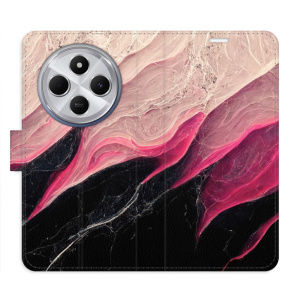 Flip pouzdro iSaprio na mobil Xiaomi Redmi 14C / Poco C75 - BlackPink Marble s kapsičkami na karty