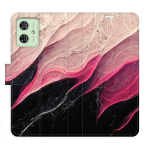 Flip pouzdro iSaprio na mobil Motorola Moto G54 5G - BlackPink Marble s kapsičkami na karty