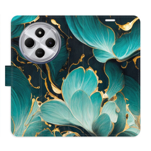 Flip pouzdro iSaprio na mobil Xiaomi Redmi 14C / Poco C75 - Blue Flowers 02 s kapsičkami na karty
