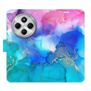 Flip pouzdro iSaprio na mobil Xiaomi Redmi 14C / Poco C75 - BluePink Paint s kapsičkami na karty