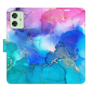 Flip pouzdro iSaprio na mobil Motorola Moto G54 5G - BluePink Paint s kapsičkami na karty