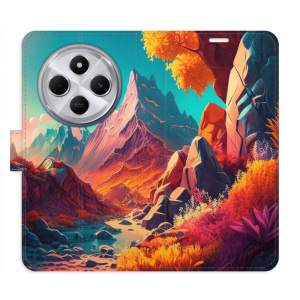 Flip pouzdro iSaprio na mobil Xiaomi Redmi 14C / Poco C75 - Colorful Mountains s kapsičkami na karty