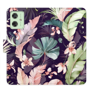 Flip pouzdro iSaprio na mobil Motorola Moto G54 5G - Flower Pattern 08 s kapsičkami na karty