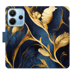 Flip pouzdro iSaprio na mobil Xiaomi Redmi Note 14 4G - GoldBlue s kapsičkami na karty