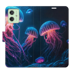 Flip pouzdro iSaprio na mobil Motorola Moto G54 5G - Jellyfish s kapsičkami na karty