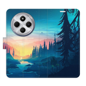 Flip pouzdro iSaprio na mobil Xiaomi Redmi 14C / Poco C75 - Magical Landscape s kapsičkami na karty