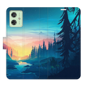 Flip pouzdro iSaprio na mobil Motorola Moto G54 5G - Magical Landscape s kapsičkami na karty